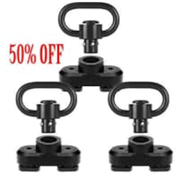 3-Pack Sling Swivel 1.25” Loop with Sling Adapter for M-Rail System Tactical Heavy Duty Detachable Push Button Swivels - $6.49 50% Off w/c "50EU3XJQ" (Free S/H over $25) - $6.49