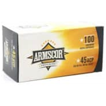 Armscor Centerfire Handgun Brass .45 ACP 230-grain 100-rounds FMJ - $51.99 - $51.99