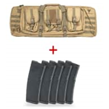 5 Magpul PMAGS with Full Forge Gear Torrent Double Rifle Case Tan - $133.99 - $133.99