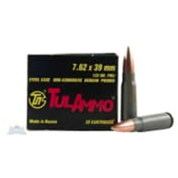 Tula 7.62x39mm 122gr FMJ Steel Case Ammuniton 20rds - UL076201 - $8.99 - $8.99