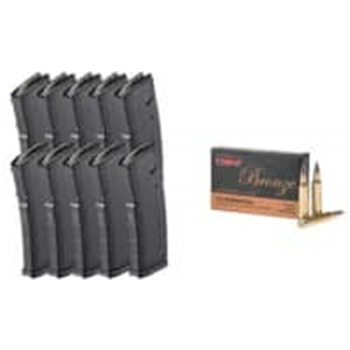 PMC Bronze .223 Rem 55gr FMJ 1000Rnd w/ 10x PMAGS - $589.99 w/code "MC4" - $589.99