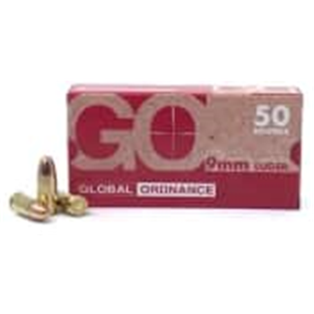Global Ordnance 9mm 115 Grain FMJ 1000 Rounds - $359.99 - $359.99