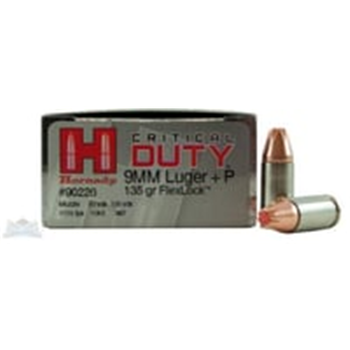 Hornady 9mm+P 135gr FlexLock Critical Duty Ammunition 25rds - 90226 - $24.99 - $24.99