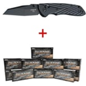 Hogue Deka Knife Black with CCI Blazer Brass 9mm 115 Grain FMJ 500 Rounds - $293.00 - $293.00
