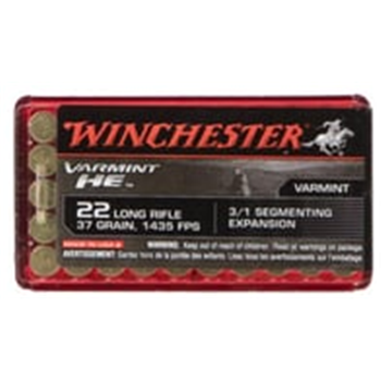 Winchester Ammo Varmint HE 22 LR 37 gr 3/1 Segmenting Expansion 50 Bx - $7.99 - $7.99