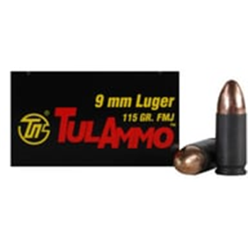 TulAmmo 9mm Luger 115 Gr Steel Case FMJ - Box of 50 - $19.99 - $19.99