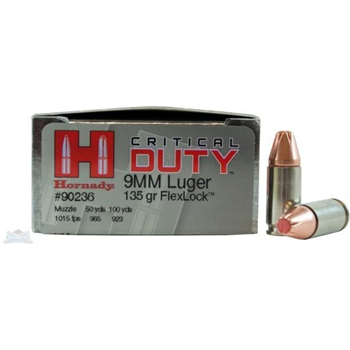 Hornady Critical Duty 9mm 135gr FlexLock 25rds - $24.99 - $24.99