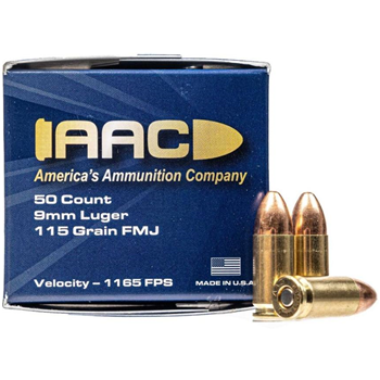 AAC 9mm 115gr FMJ Ammunition, 50rd Box - $16.99 - $16.99