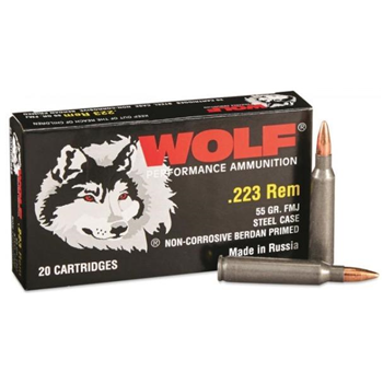 Wolf .223 Remington 55gr FMJ 20 Rounds - $9.99 - $9.99