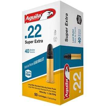 Aguila Super Extra Standard Velocity 22 LR 40Gr Lead Solid Point 50 Rnd - $5.24 - $5.24