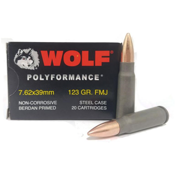 Wolf Ammunition - 7.62x39 - 123 Grain - FMJ - Wolf Performance - 1000 Rounds - $385 - $385.00