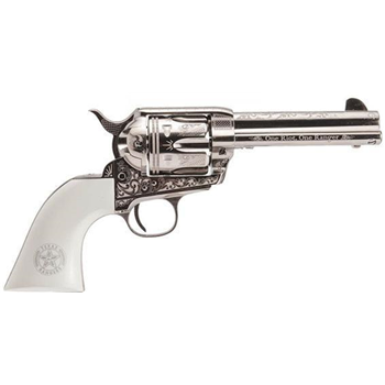 Cimarron Firearms Frontier Nickel .45 LC 4.75" Barrel 6-Rounds Texas Ranger Engraving - $834.99 ($7.99 S/H on firearms) - $834.99