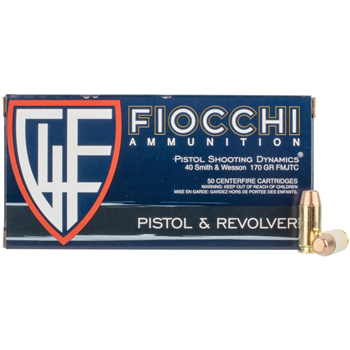 Fiocchi Range Dynamics .40 S&amp;W 170gr Full Metal Jacket Ammo - Box of 50 - $21.99 - $21.99
