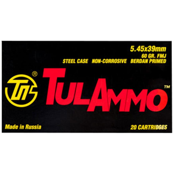 TULAMMO 5.45X39MM 60GR FULL METAL JACKET 200 Rnd (10 Boxes) - $114.90 w/code "BROWNELLS15" - $114.90