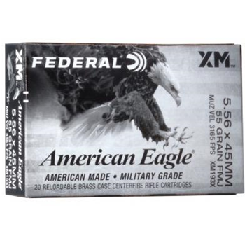 Federal American Eagle 5.56x45mm 55gr FMJBT 20-Rounds - $12.99 - $12.99