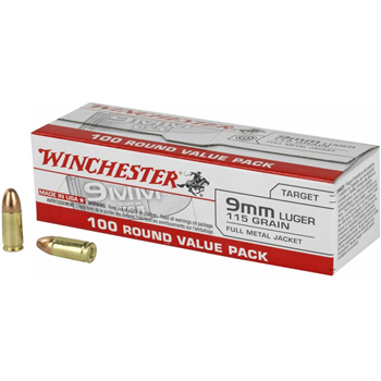 Winchester Ammo USA 9mm Luger - 115gr. FMJ 100-value Pack - $32.98 - $32.98