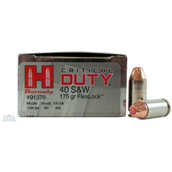 Hornady Critical Duty .40 S&amp;W 175gr FlexLock 20rds - $31.99 - $31.99