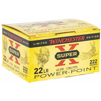 Winchester Ammo X22LRPPB Super X 22 LR 40 gr Plated Hollow Point 222 Bx - $19.99 - $19.99