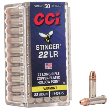 CCI 22 LR Stinger 32 Grain CPHP 50 Rounds - $8.99 - $8.99