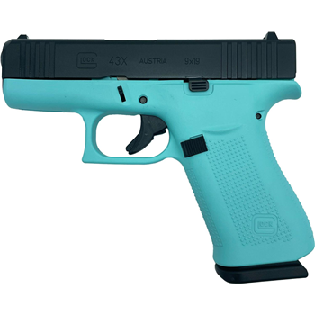 Glock 43X "Tiffany Blue" Robins Egg / Black 9mm 3.41" Barrel 10-Rounds GrabAGun Exclusive - $499.99 ($7.99 S/H on firearms) - $499.99
