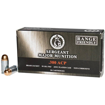 Tula Sergeant Major Munitions 95 gr FMJ 380 ACP Ammunition 50 Rounds - $18.99 - $18.99