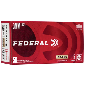 FEDERAL AMMO 9mm 115Gr FMJ 50rd Box - $16.49 - $16.49