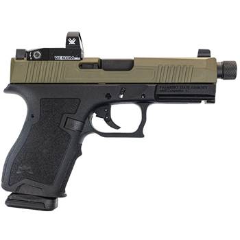 PSA DAGGER COMPACT 9MM PISTOL With Extreme Carry Cut Doctor Slide, Threaded Barrel, &amp; Vortex Venom 3MOA RED DOT, 2-Tone Sniper Green - $499.99 - $499.99