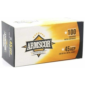 Armscor Centerfire Handgun Brass .45 ACP 230-grain 100-rounds FMJ - $52.99 - $52.99