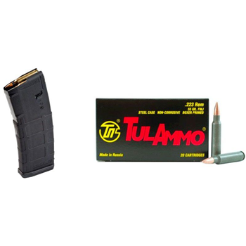 Tula 55gr Fmj Steel Case .223 200 Rnd &amp; 10 Magpul Pmag 30rd Gen2 Moe 5.56x45 Magazines - $149.99 - $149.99