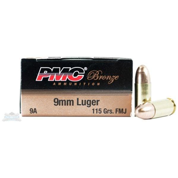 PMC Bronze 9mm 115gr FMJ 50rds - $15.99 - $15.99