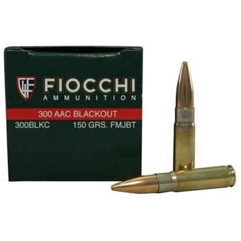 Fiocchi 300 Blackout 150gr Full Metal Jacket Boat Tail Ammo - Box of 50 - $43.74 - $43.74