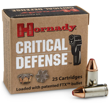 Hornady Critical Defense Ammo 9mm 115Gr FTX 250 Rnd - $254.99 after code "MAYPARTNER25" - $254.99