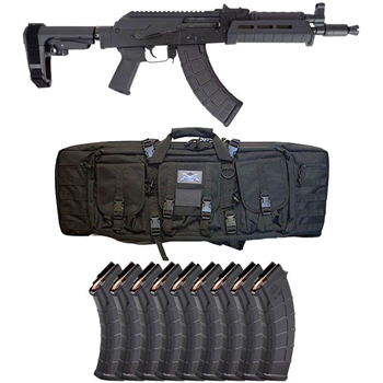 PSA AK-P GF3 MOE SBA3 Black Pistol w/ 10 Magazines and PSA Bag - $949.99 + Free Shipping - $949.99