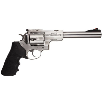 Ruger Super Redhawk Standard 44 Rem Mag 6rd 7.50" Satin Stainless Steel Black Hogue Tamer Monogrip Grip - $1024.99 - $1,024.99