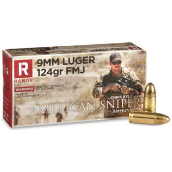 American Sniper Range 124 gr FMJ 9mm Ammunition, 50 Rounds - A9SCO - $16.99 - $16.99