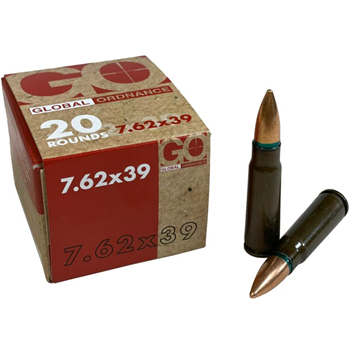 Global Ordnance 7.62x39mm 122gr Steel Case 20rnd Box - $7.80
