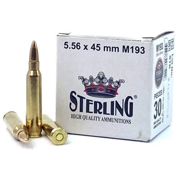 Sterling 5.56x45mm M193 55 Grain FMJ 30 Rounds - $14.49 - $14.49