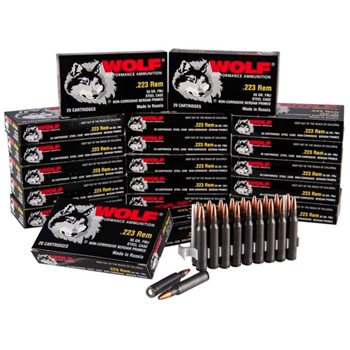 WOLF 223 Remington 55gr FMJ Bimetal Jacket 1000 Rnd - $459.99 w/code "TAG" - $459.99