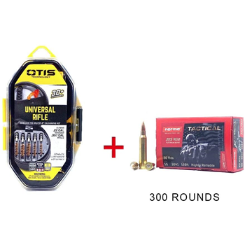 Otis Universal Rifle Cleaning Kit with 300 Rounds Norma Tactical 223 Rem 55 Grain FMJ - $209.99 - $209.99