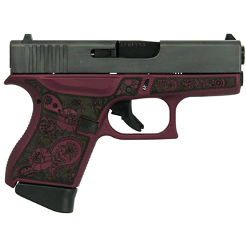 Glock 43 Gen4 Black Cherry 9mm 3.41" Barrel 6-Rounds "Glock &amp; Paisley" Engraved - $649.99 ($7.99 S/H on firearms) - $649.99