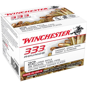 Winchester Whitebox Ammo 22 LR 36gr CPHP 4 boxes (1332 rounds) - $115.96 w/code "PTT" - $115.96