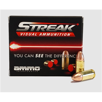 Ammo Inc. Streak Red 9mm 115 Grain FMJ 20 Rounds - $10.35 - $10.35