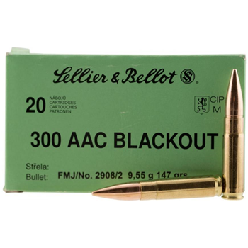 Sellier &amp; Bellot 300 AAC Blkout 147gr FMJ 20rds SB300BLKB - $15.99 - $15.99