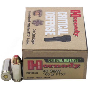 HORNADY 40 S&amp;W 165Gr FTX Critical Defense 20rd - $23.64 - $23.64