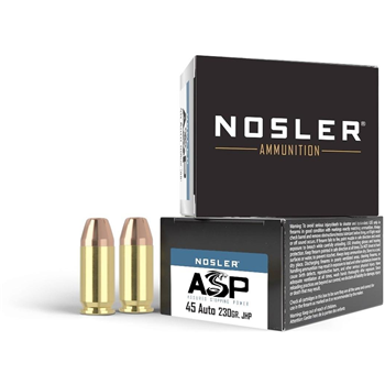 NOSLER 45 ACP 230Gr JHP ASP 100rd - $69.99 - $69.99