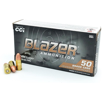 CCI Blazer 9mm 115 Grain FMJ 1000 Rounds - $319 - $319.00