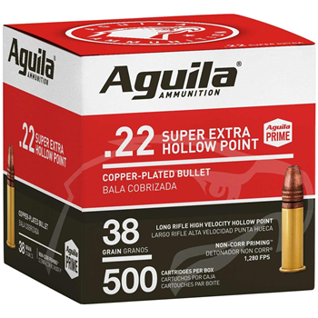 Aguila Ammo .22lr High Vel. - 1280fps. 38gr. Plated Hp 250pk - $17.98 - $17.98