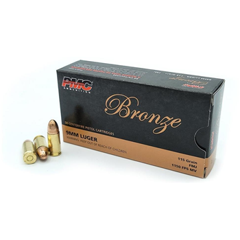 PMC - Bronze - 9mm - 115 Grain - FMJ - 50 Rounds - $16.95 - $16.95