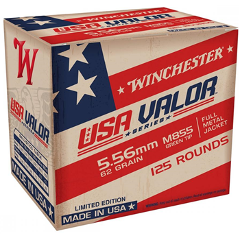 Winchester USA Valor 5.56mm 62Gr 125 Rnd - $84.99 - $84.99