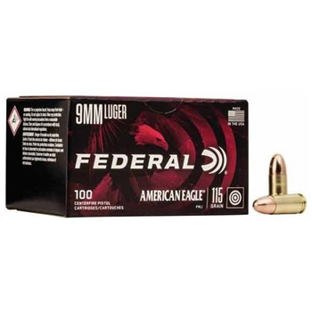 Federal American Eagle 9mm 115gr FMJ 100 Rounds - $32.99 - $32.99